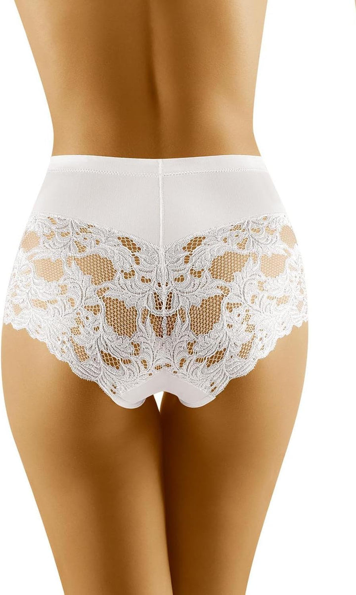 Wolbar Dame Slip Spitze Miederslip Shapewear Figurformende Sexy WB184 S (3-er Pack) Weiss, S (3-er P
