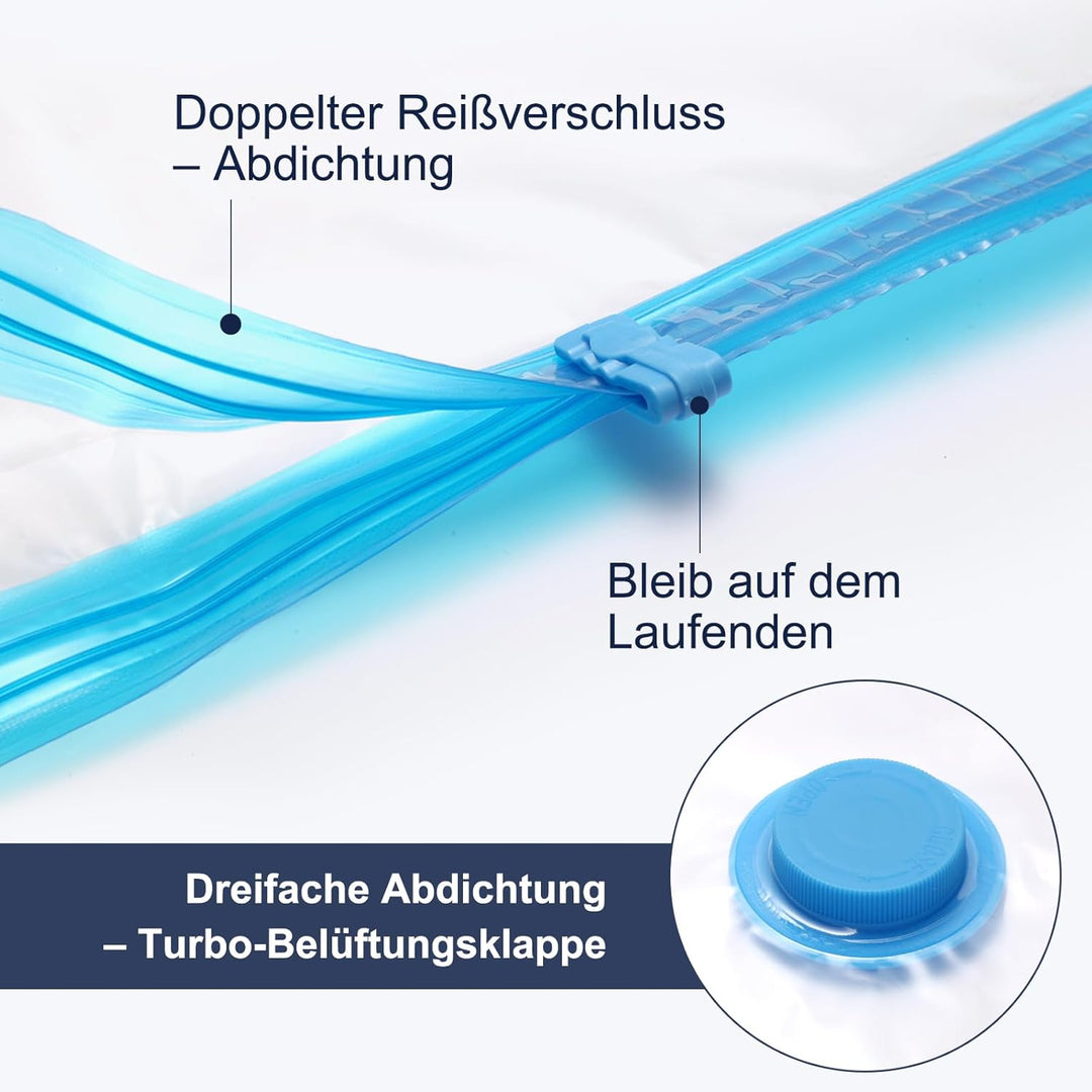 Vakuumbeutel für Kleidung Bettdecken,10 Stück -3 Grössen (2 * 100 x 80 cm+ 4 * 80 x 60cm+4 * 60x40cm