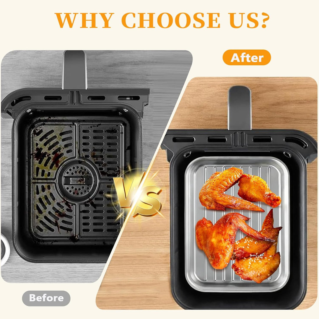 Airfryer Zubehör Set, Edelstahl 304 Auflaufform & Grillroste für Ninja AF400EU, AF451EU, AF500EU, DZ