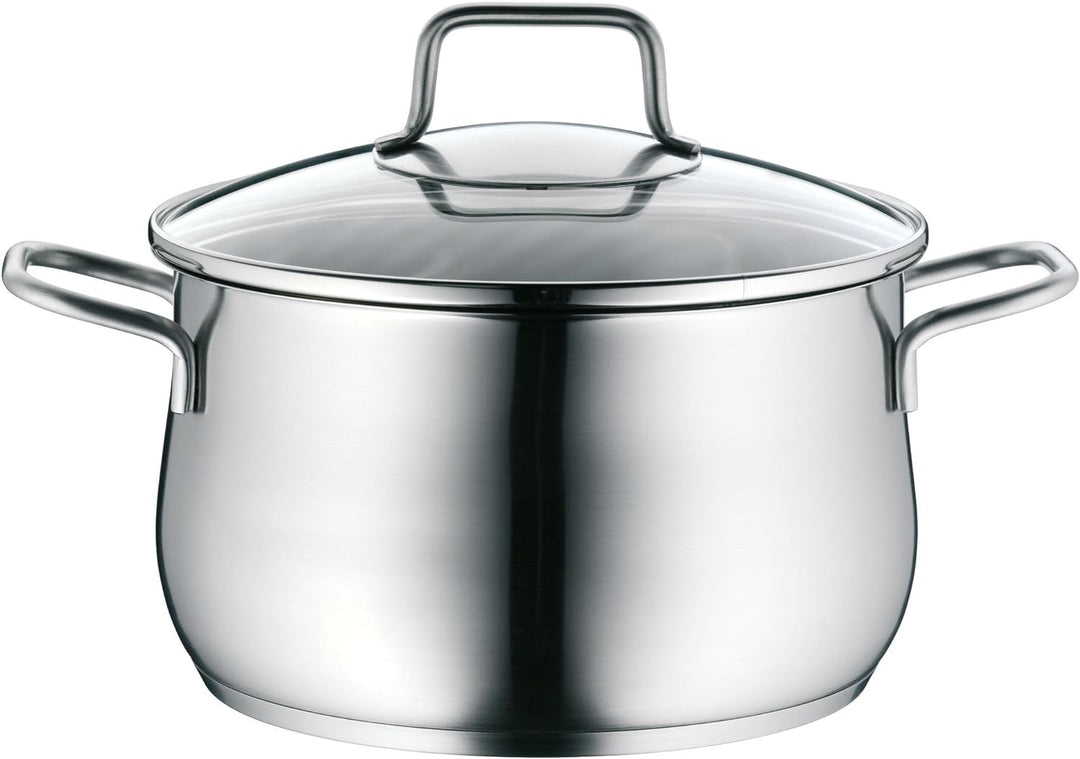 WMF Brilliant Topfset Induktion 6-teilig, Kochtopf Set mit Glasdeckel, Cromargan Edelstahl satiniert