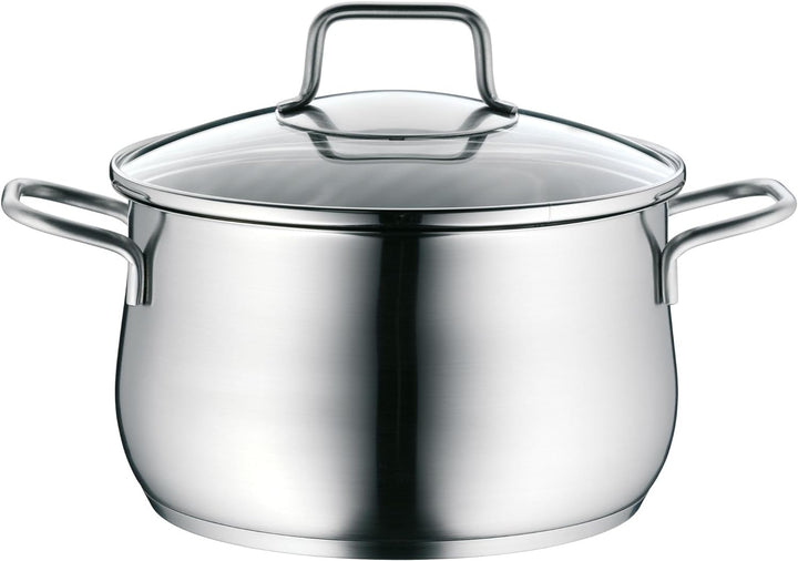 WMF Brilliant Topfset Induktion 6-teilig, Kochtopf Set mit Glasdeckel, Cromargan Edelstahl satiniert