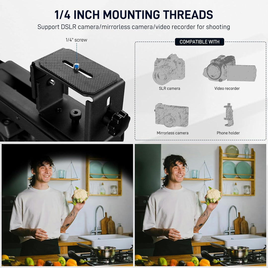 GVM 12" Teleprompter mit Fernbedienung und App, zusammenklappbarer Teleprompter für Pad Tablet, Tele