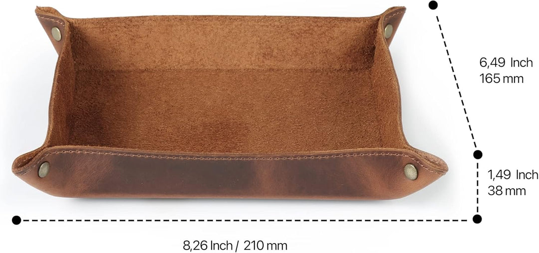 Londo Echtleder Leder Taschenleerer - Vide Poche - Ledertablett Organizer, Praktische Aufbewahrungsb