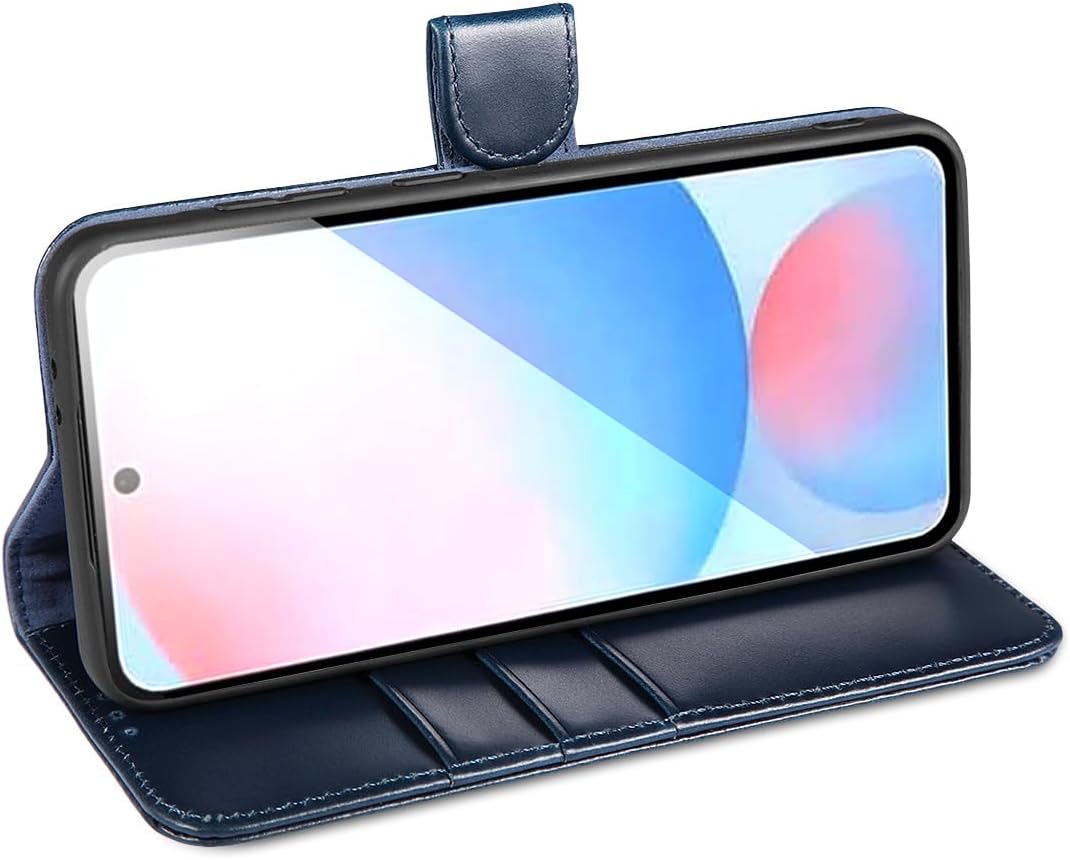 LENSUN Echtleder Hülle für Samsung Galaxy A56, Handyhülle [Premium Echtes Leder][Kartenfach][Klappba