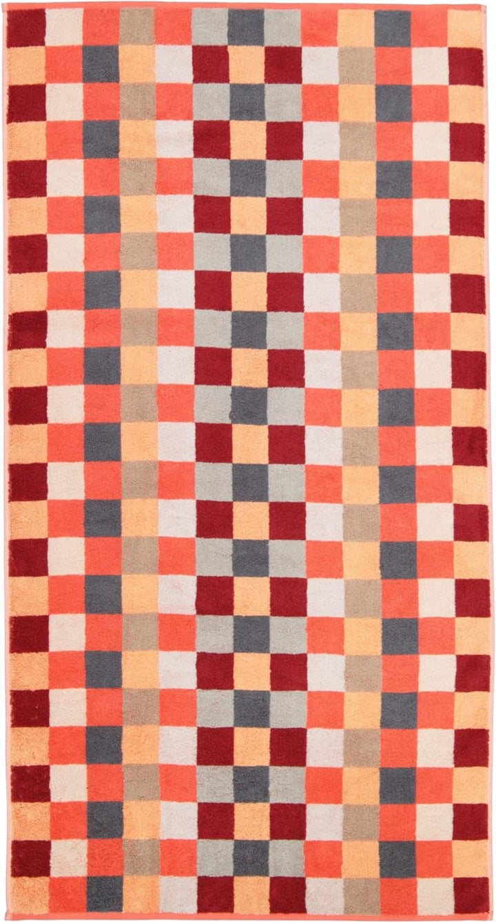 CAWÖ Home Handtücher Unique Karo 942 Koralle - 22 Duschtuch 70x140 cm, Duschtuch 70x140 cm
