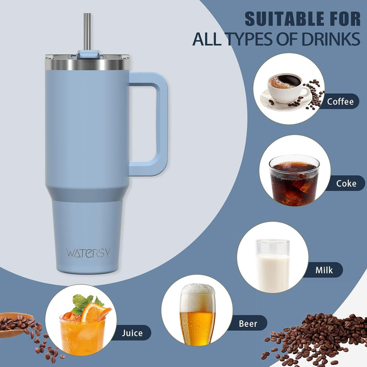 WATERSY 40oz Kaffeebecher to Go Thermobecher Doppelwandiger Edelstahl Vakuum Auslaufsicher Trinkbech