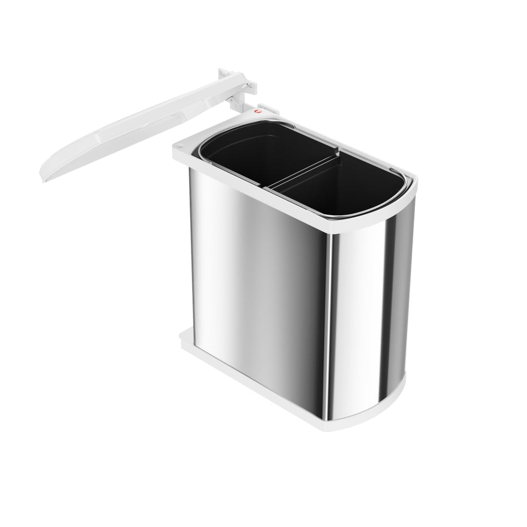 Hailo AS Duo 8/8 3416901 Einbau Abfallsammler Edelstahl/weiss Poliert/Weiss, Poliert/Weiss