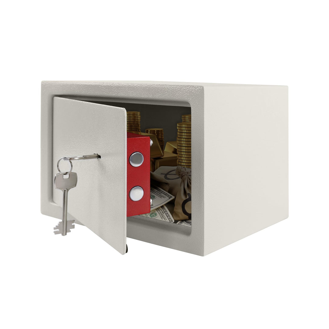 Tresor Safe Möbeltresor Feuerfest & Wasserdicht (31x20x20 cm - L) mit 2 Schlüsseln Geldschrank für B