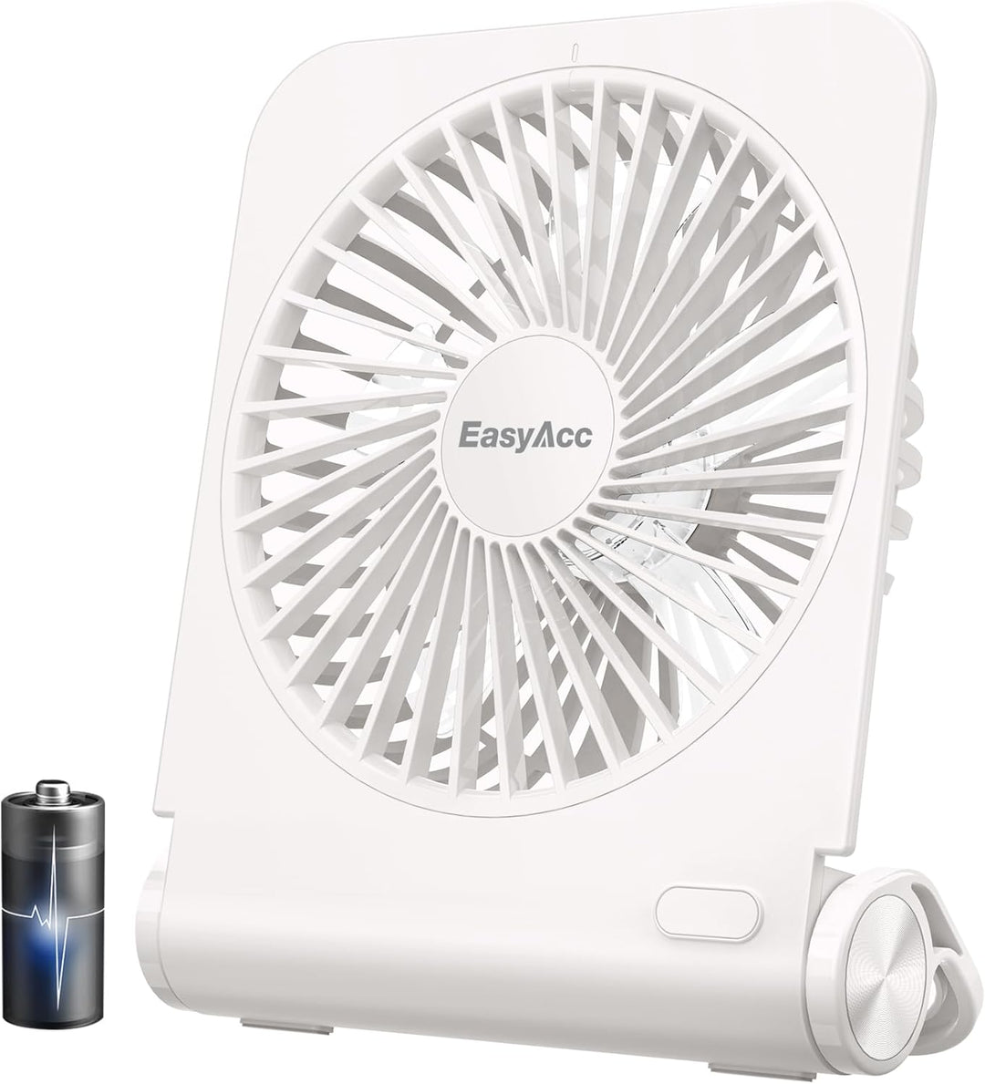 EasyAcc Tischventilator Sehr Leise, Tischventilator Batterie Tragbarer USB Ventilator 4000 Akku 4 Ge