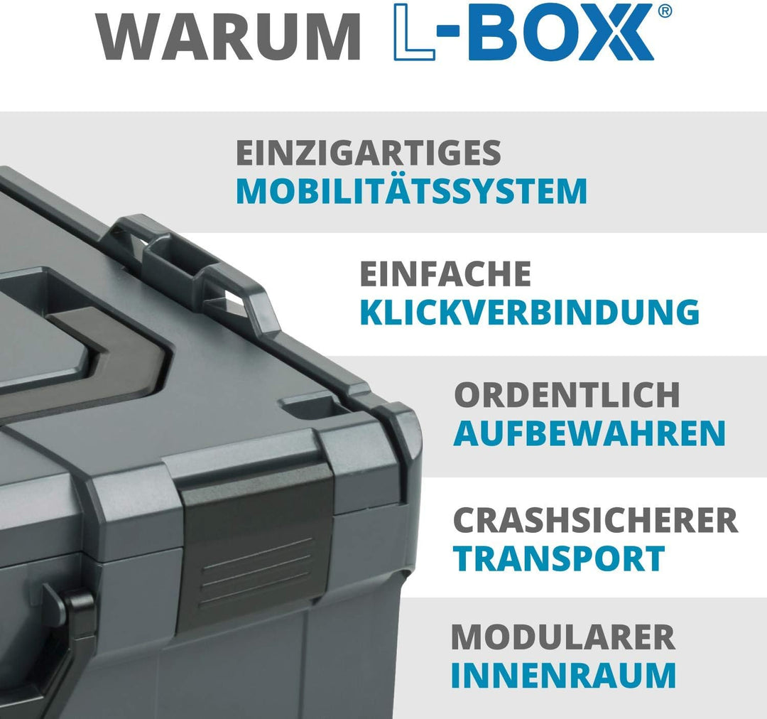L-BOXX Sortimo L-Boxx Werkzeugkoffer Set | Grösse 102-374 in Anthrazit | leere Werkzeugkästen aus Ku