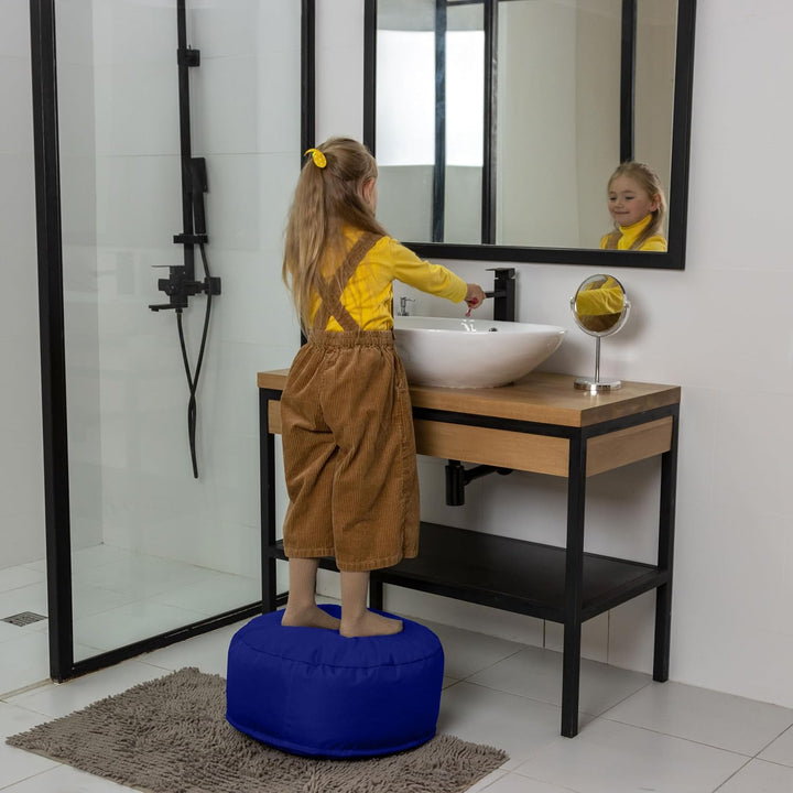 Bruni Pouf Sitzhocker M in Königsblau – runder Sitzpouf, Indoor und Outdoor als Fusshocker, Yoga-Sit