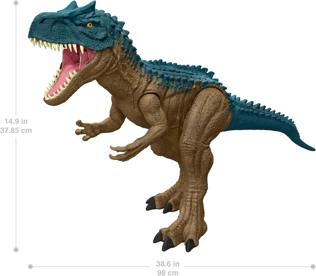 Mattel Jurassic World: Die Chaostheorie Netflix - Riesendino Allosaurus Actionfigur, extragrosser Di