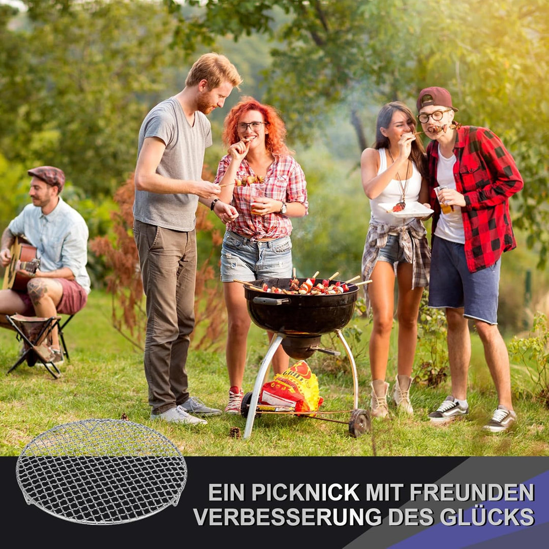 Edelstahl Grillrost Rund Mit 2cm Füssen Ø10-42.5cm - Universelles Kochgitter Für Heissluftfritteusen