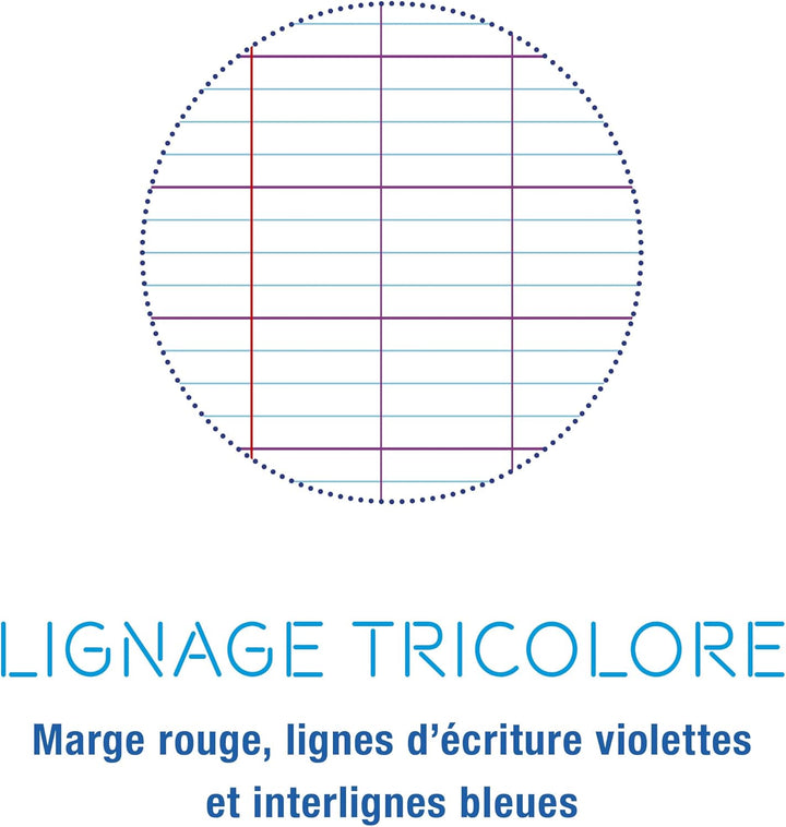 Clairefontaine 7498C - Heft Calligraphe DIN A4+ 24 x 32 cm, französische Lineatur, 96 Blatt, 70 g, f