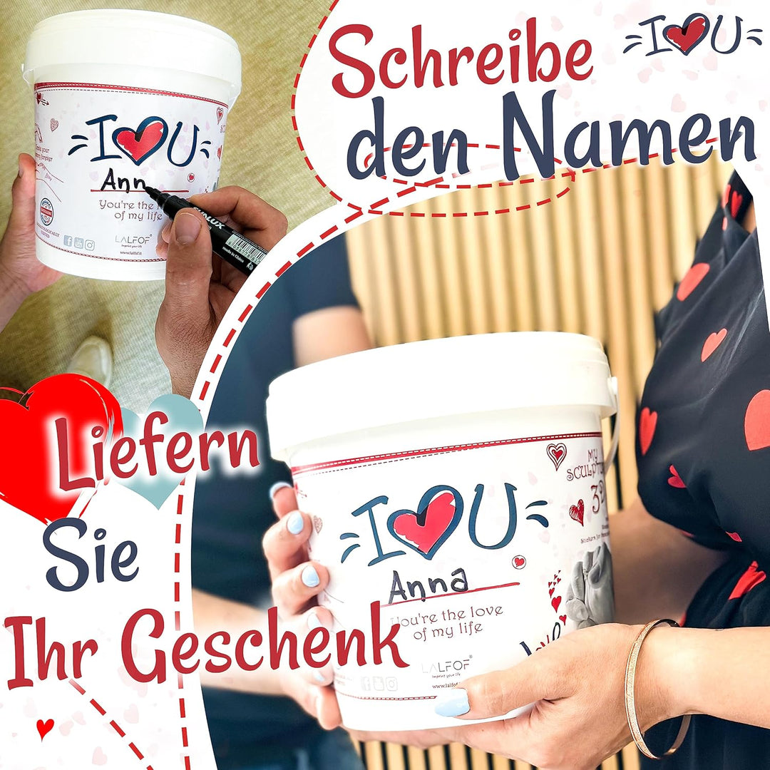 LALFOF 3d Handabdruck Set Für Paare Anpassbar mit NAME. Gips Handabdruck Set Paare mit Personalisier