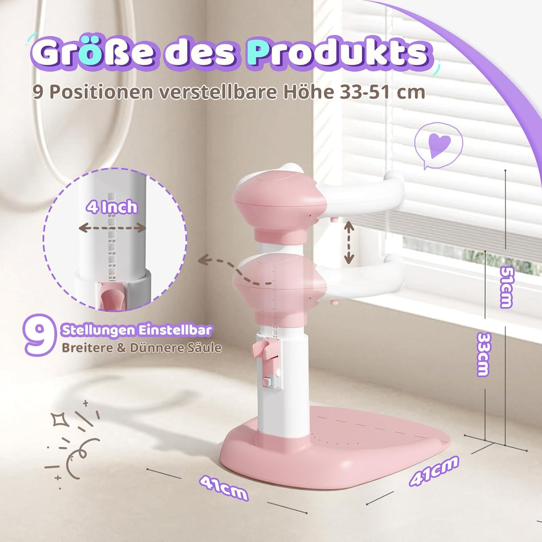 COOSEYA Baby Badewanne Stand – Einstellbarer Baby-Duschständer mit AntiRutsch-Basis, Hug Badeturm fü