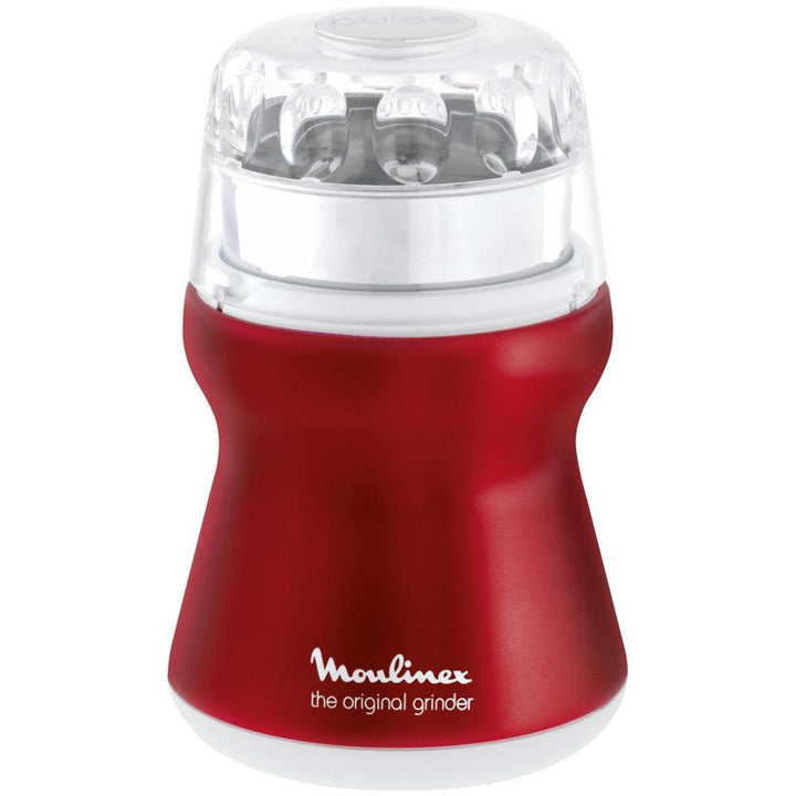 Moulinex AR1105 Kaffeemühle | mit Edelstahlbehälter | Durchsichtiger Deckel | Red Ruby/metallic-rot/