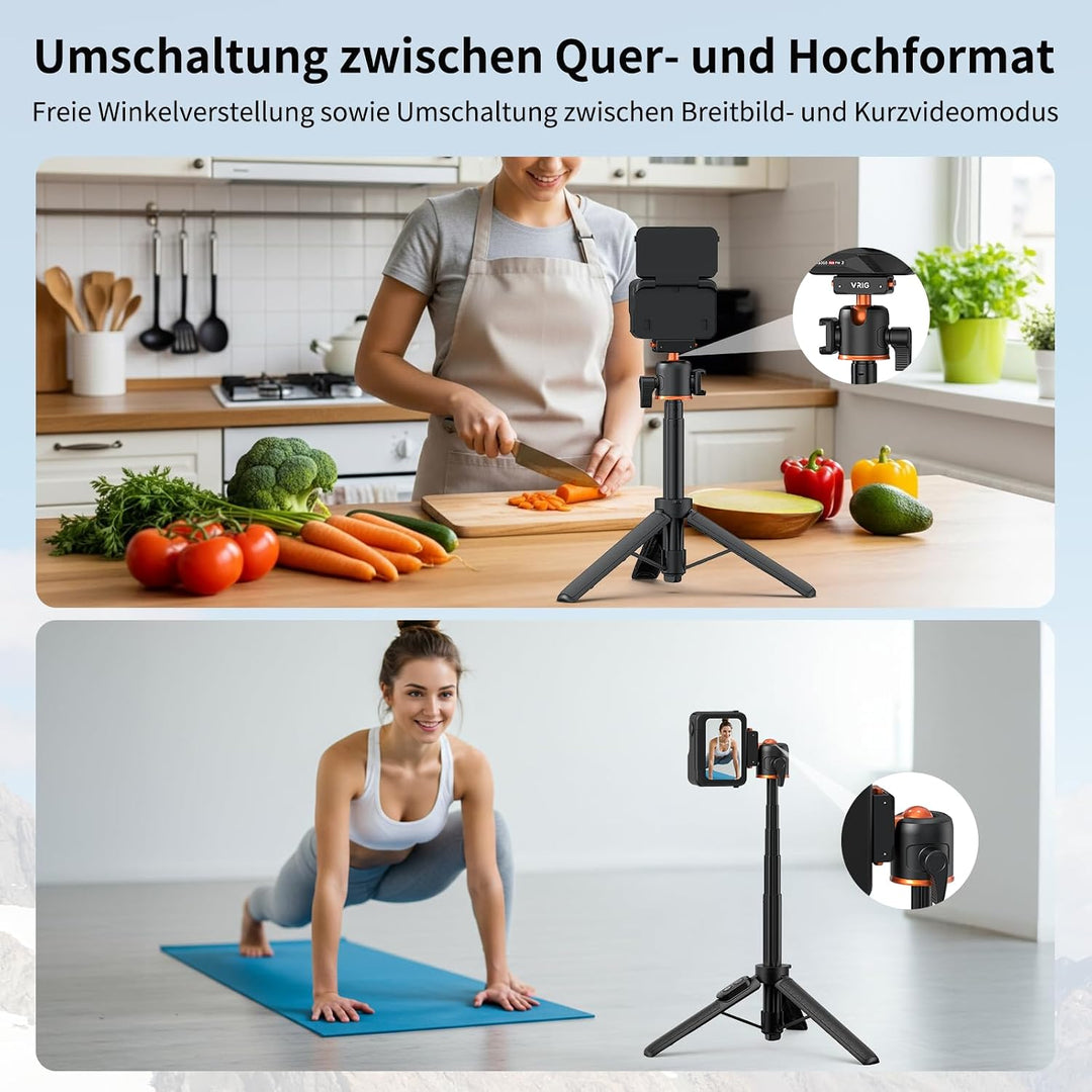 VRIG AC-50 Selfie-Stick Stativ für Insta 360 Ace Pro 2/ Ace Pro/ X5/ X4 Air | 55 cm Verlängerungssta