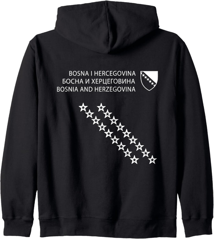 Bosnien und Herzegowina, Bosnien, Reisepass, Bosnien-Flagge. Kapuzenjacke