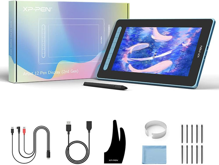 XP-PEN Artist 12 2. Generation Grafiktablett mit Display 11,9 Zoll 127% sRGB Farbraum mit X3 Smart-C