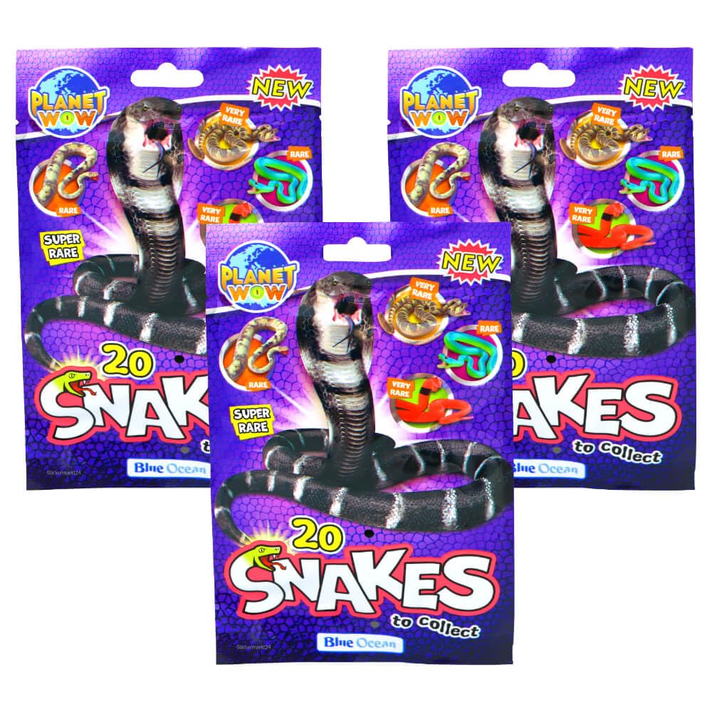 Generisch Blue Ocean Snakes Sammelfiguren 2024 - Planet Wow Farbwechsel Schlange Figur - 3 Tüten