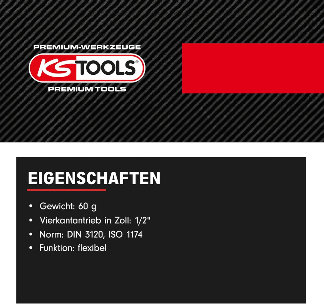 KS Tools Drehwinkelmessscheibe I Drehwinkelmesser 1/2 Zoll 516.1196 I Mit flexiblem Krallenarm I Win
