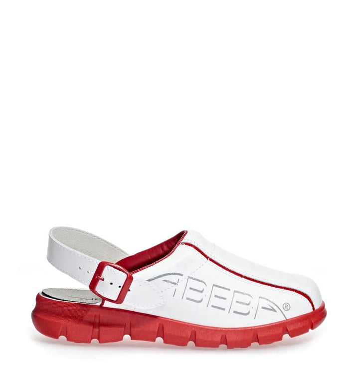 Abeba Berufsschuh-Clog Abeba 7313 – 35 Dynamic Pantoffeln, 7313-39, Weiss / Rot, 39 EU, 39 EU
