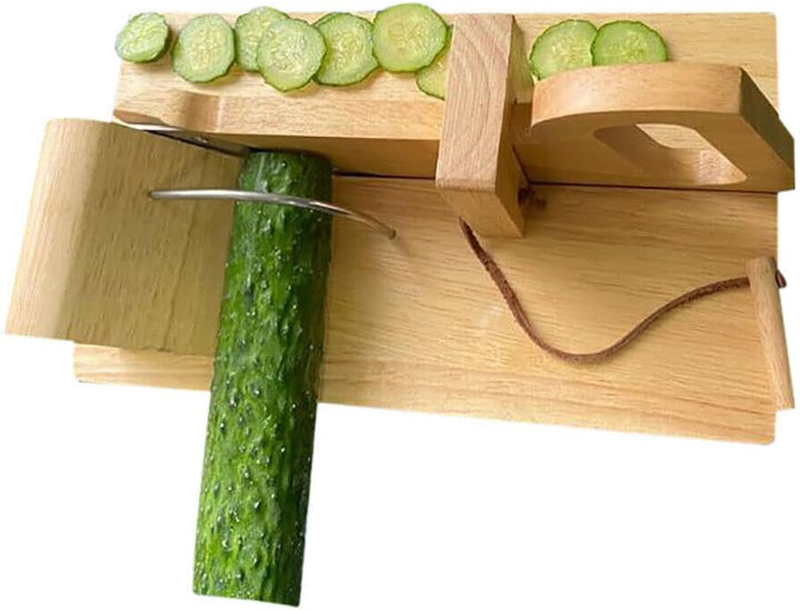 kangten Gemüse Holz Wurstschneidemaschine Edelstahl Klinge Wursthobel Wurst Cutter Küche für Wurst,