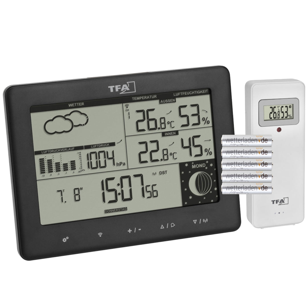 TFA Dostmann Funk-Wetterstation Elements, 35.1158.01, mit Aussensender, Wettervorhersage, deutsches