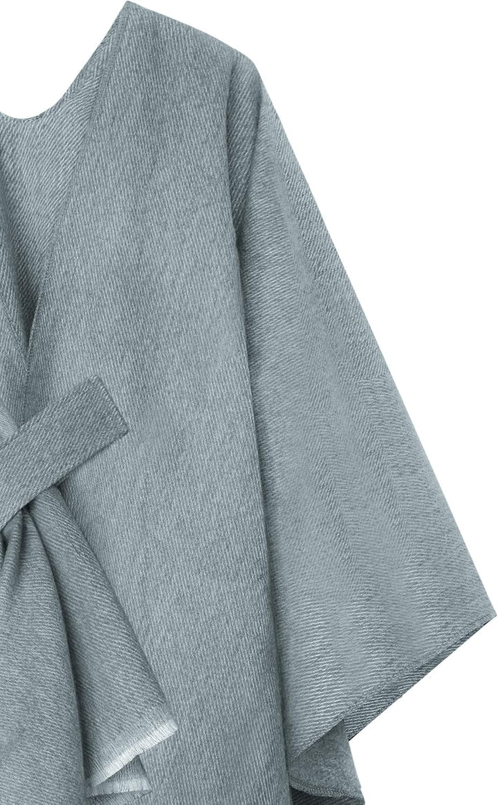 Shmily Girl Poncho Damen Strick Reversibel Cape Decke Elegant Warme Schultertuch Gestrickter Schal M