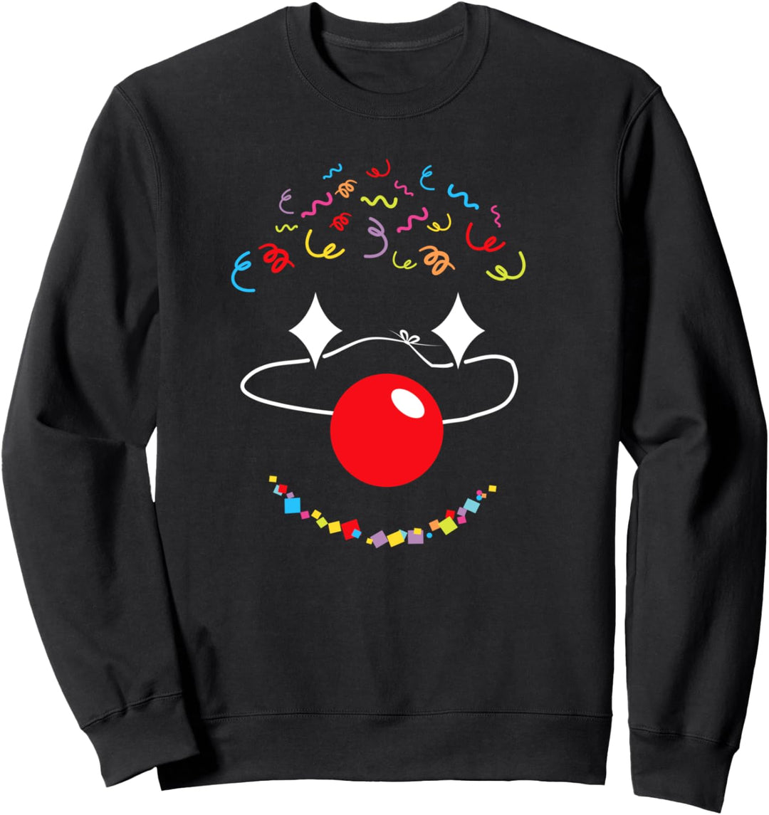 Karneval Kostüm Kostümersatz Clown Fasching Geschenkidee Sweatshirt