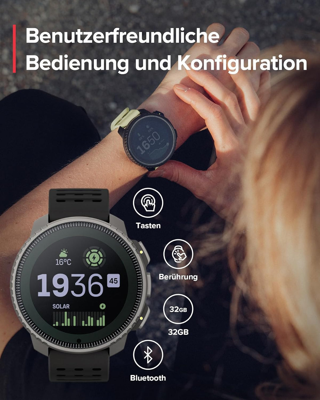 SUUNTO Vertical Abenteuer Uhr - GPS Smartwatch, Zweifrequenz GPS Navigation, Kostenlose Offline-Kart