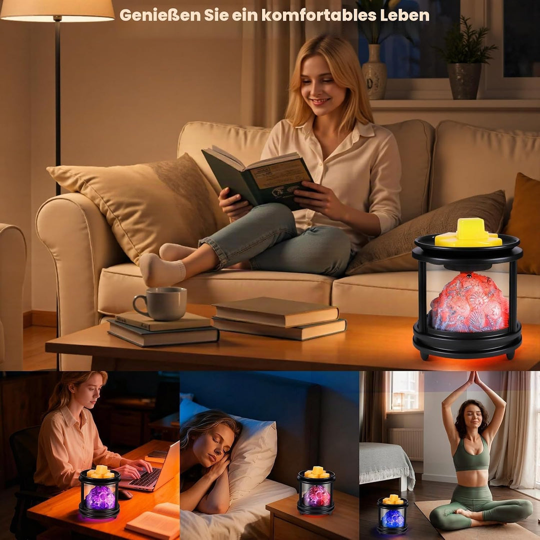 Duftlampe Elektrisch,Koralle Elektrische Duftlampe für Wachs mit RGB Licht, 3 in 1 Elektrische Wachs