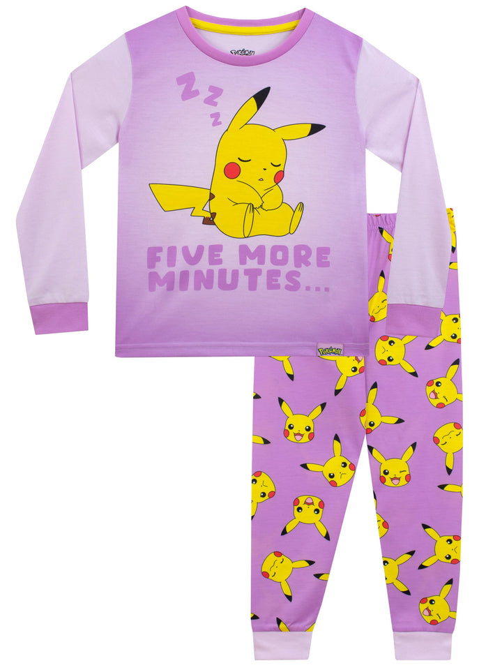 Pokémon Schlafanzug | Pikachu Pyjama Mädchen | Schlafanzüge Für Mädchen Pikachu 116 Rosa, 116 Rosa