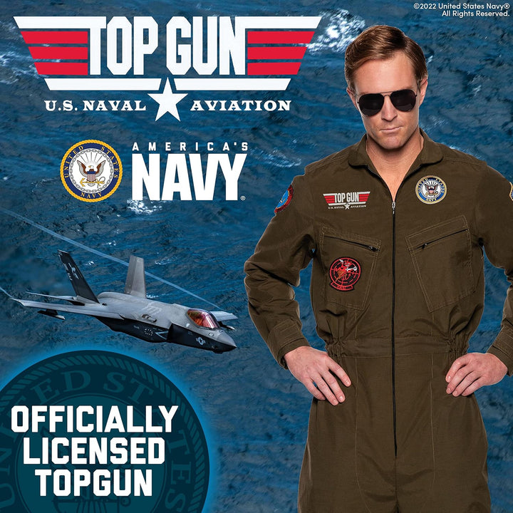 UNDERWRAPS US Navy Top Gun Men's Jumpsuit Fancy Dress Costume 2X-Large