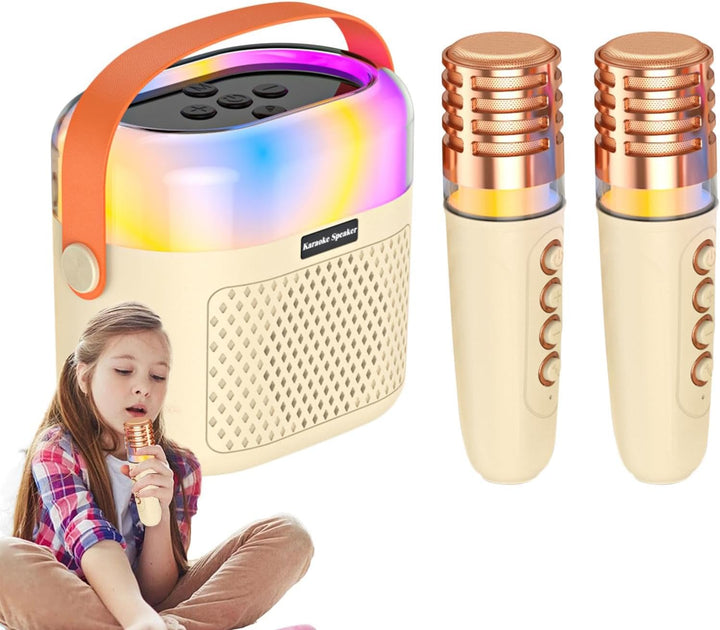 Mikrofon- und Lautsprecherset, kleine Karaoke-Maschine - Tragbare Kinder-Gesangsmaschinen mit 1200 m
