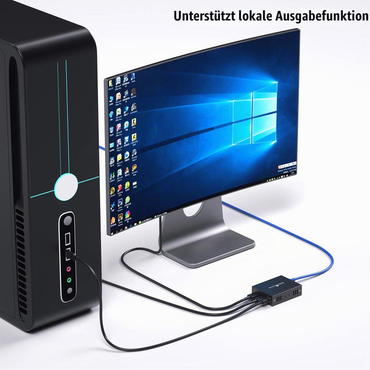 PWAYTEK HDMI Extender 1080p@60Hz, 3D, über Single Cat5e/Cat6/Cat 7 Kabel Full HD unkomprimiert Übert