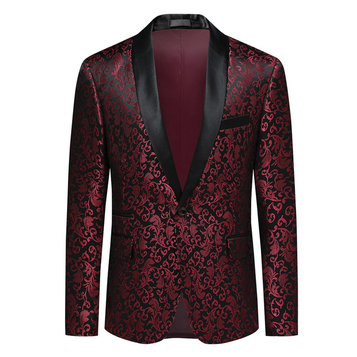 Allthemen Sakko Herren Slim Fit Jacquard Bunte Sakko Casual Blazer Glitzer Smokingjacke Anzugjacke f