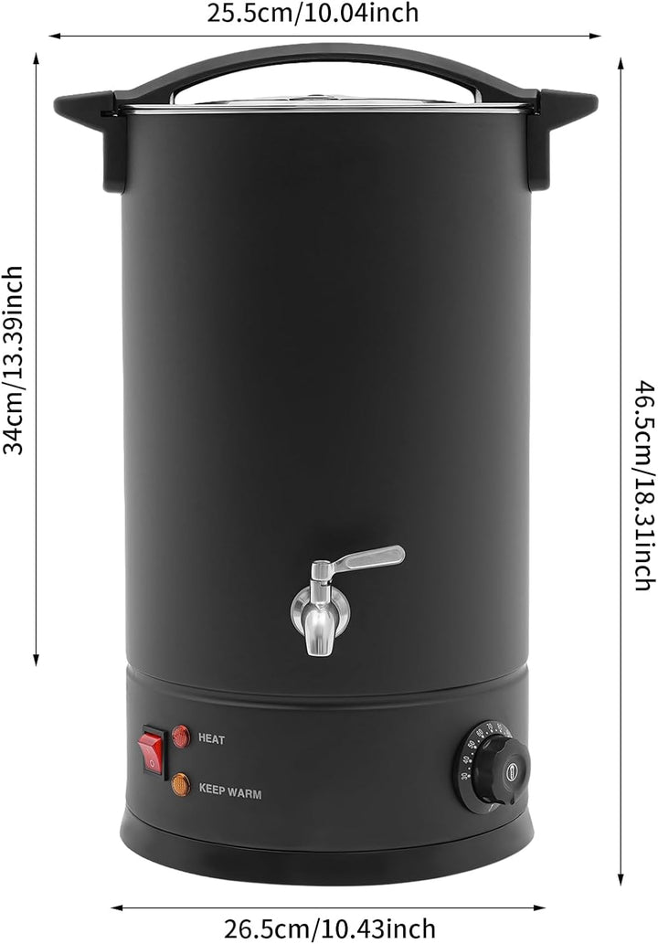 PansyWind Wachsschmelzer 1800W 15L aus Edelstahl Mit Trockenbrandschutz &amp; Automatischer Temperaturko