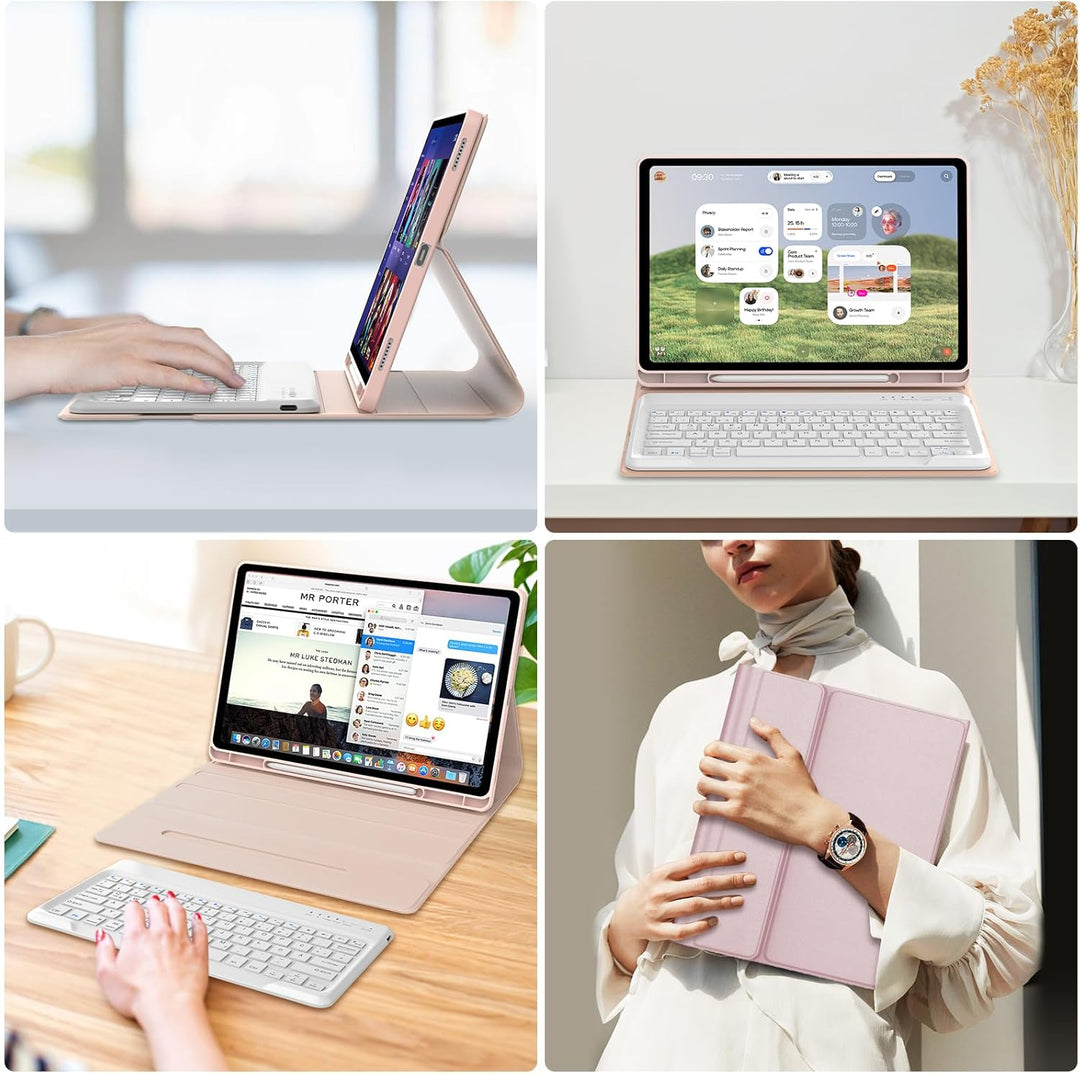 IVEOPPE Hülle mit Tastatur für Samsung Galaxy Tab S10 FE+ 13.1 Zoll, Deutsches QWERTZ-Layout, Tastat