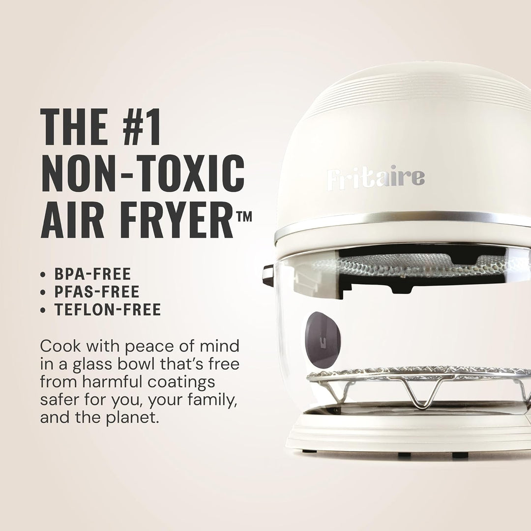 Fritaire ungiftig Air Fryer - 4,8 L Glasschale mit 360º Sieb, selbstreinigend, 200ºC Vortex für glei