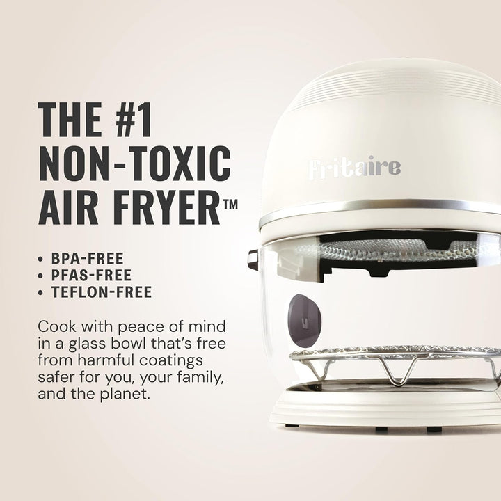 Fritaire ungiftig Air Fryer - 4,8 L Glasschale mit 360º Sieb, selbstreinigend, 200ºC Vortex für glei