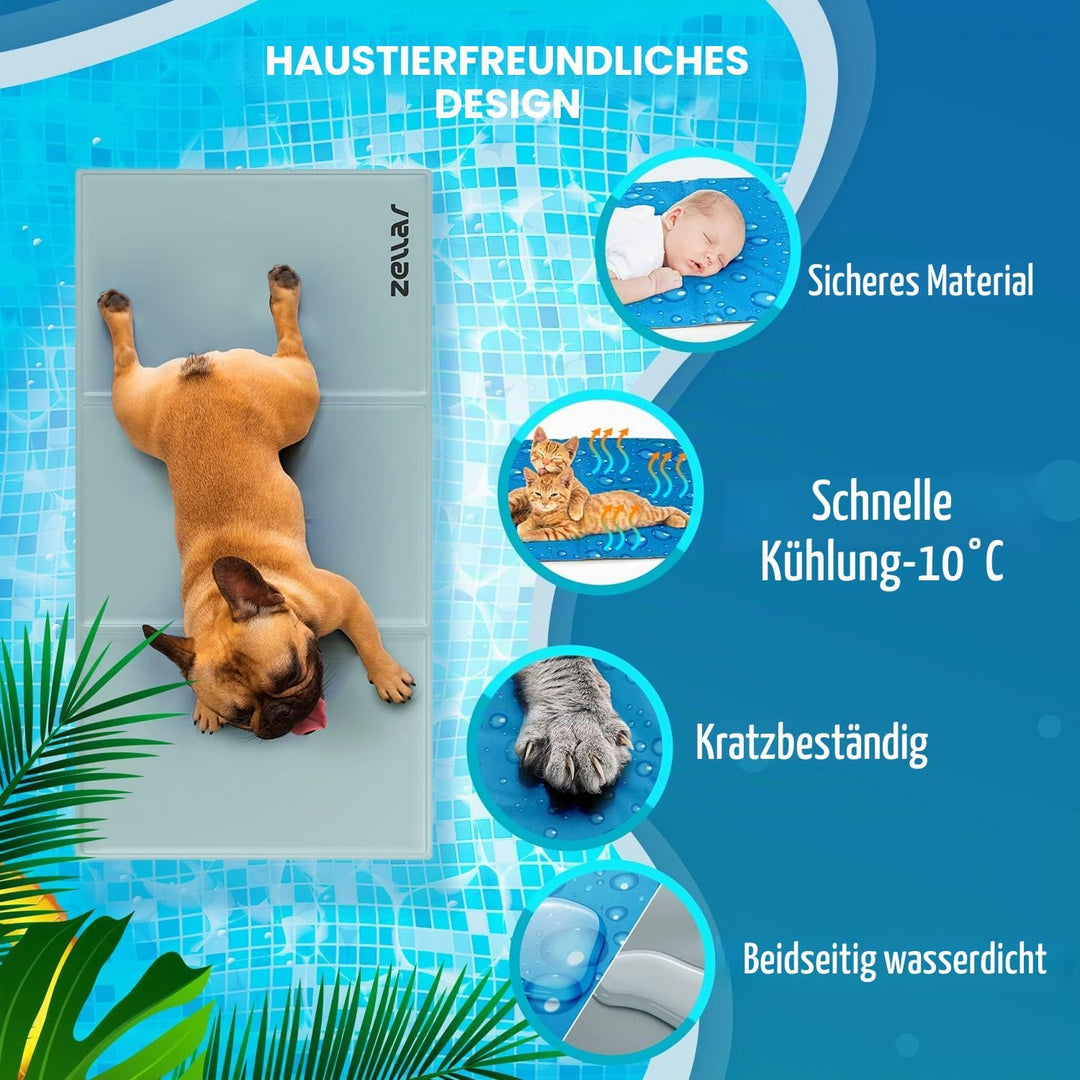 Zellar Kühlmatte für Hunde Selbst Kühlende Hundematte Kühldecke Hunde Sommer Kühlkissen Hundedecke m