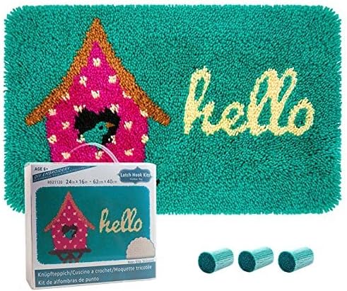 ROCKY&CHAO Knüpfteppich Zum Selber knüpfen, Knüpfsets Latch Hook Kit Selbst Knüpfen Set für Kinder u