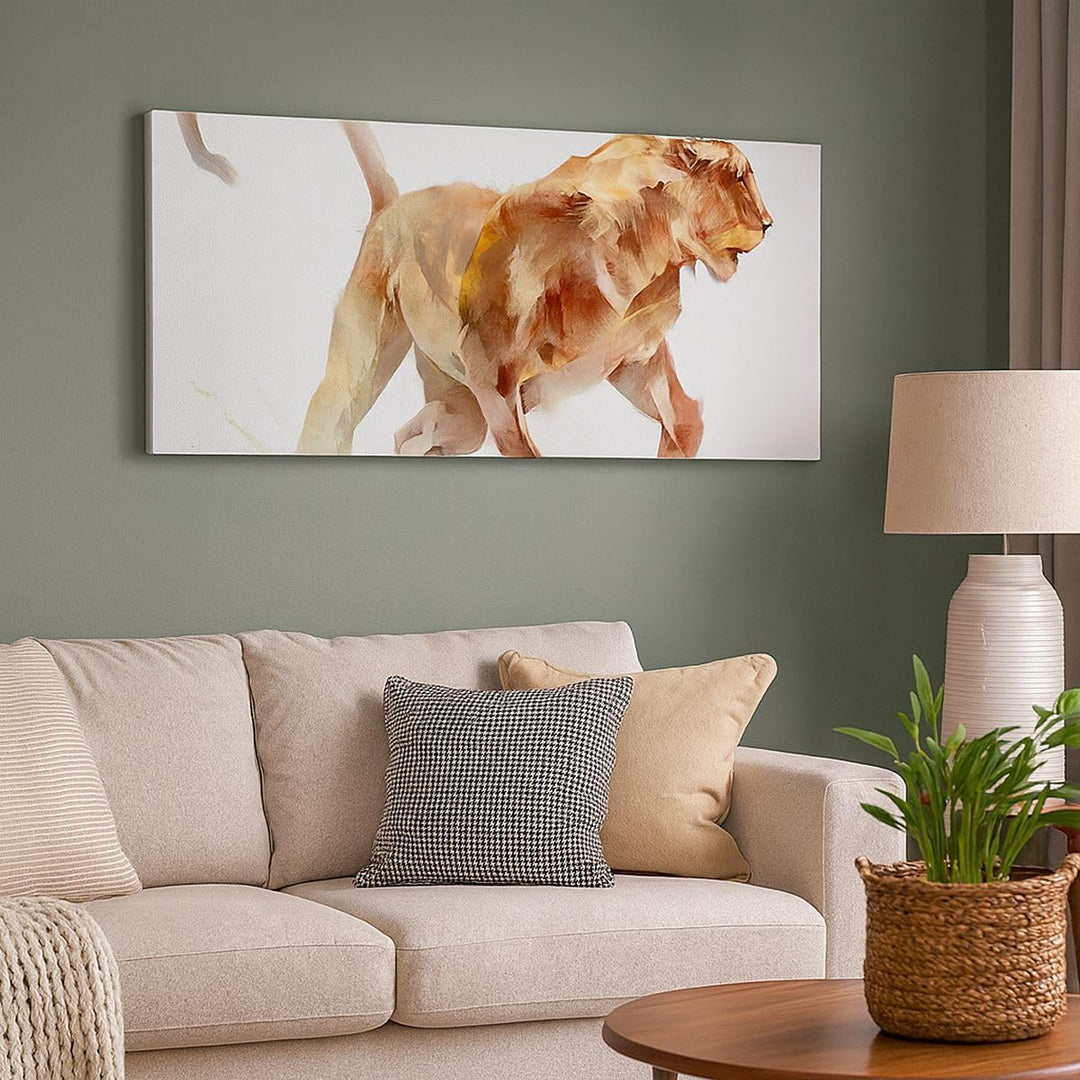 Panorama Bilder auf Leinwand 100x40cm Leinwandbild Tier Abstraktion Gross Wanddeko Bild Schlafzimmer