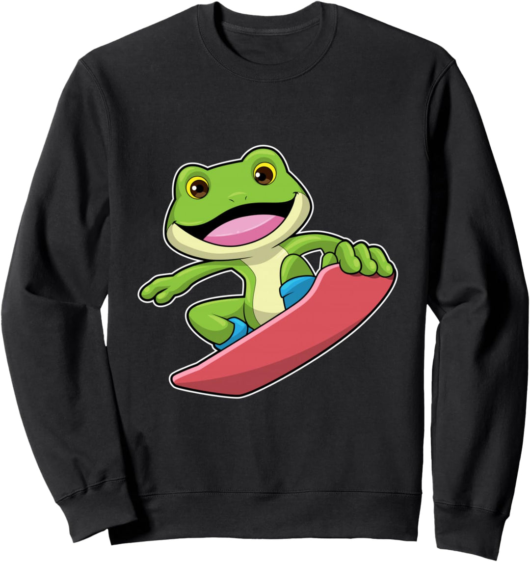 Frosch Snowboarder Snowboard Wintersport Sweatshirt
