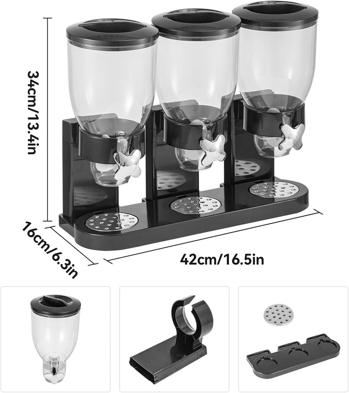 Spender 6L 3-fach mit Drehknopf für Cerealien und Snacks