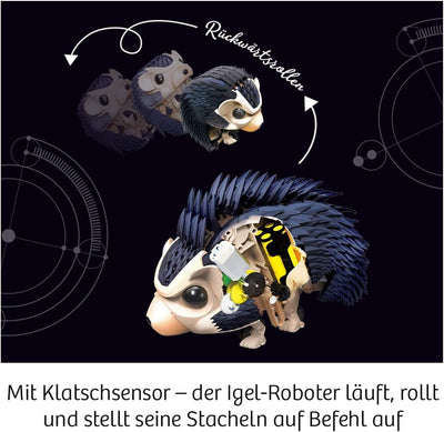 Kosmos 620066 Nuna - Dein Igel-Roboter, Rückwärtsrollen durch klatschen, Er Läuft, rollt sich zusamm