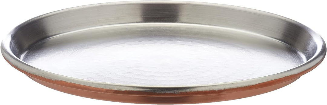 Vigor Blinky 94080-38 flache runde Pfanne aus verzinntem Kupfer, Randhöhe 3 cm, Durchmesser 38 cm