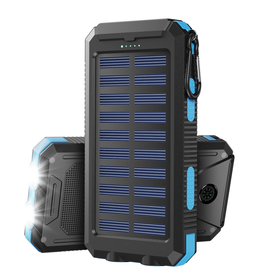 Vikeri Solar Powerbank 26800mAh, Powerbank Solar Wasserdichtes USB C Externer Akku mit 4 Outputs, Po